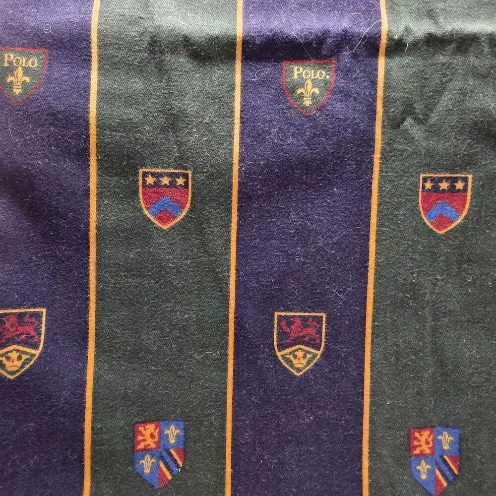 Pair Vintage Ralph Lauren Chappel Standard Pillow Shams Blue Green Shields